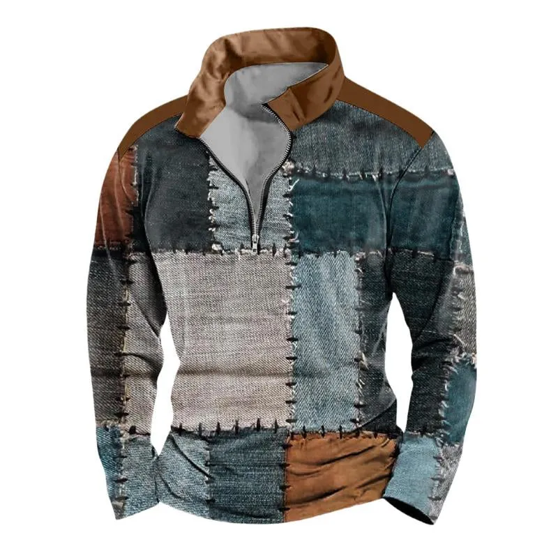 Men's Half-zip Loose Stand Collar Sweatshirt 83435591X sold by Manly product image thumbnail 5