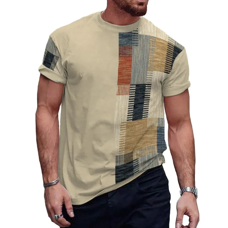 Men's Retro Ethnic Style Short-sleeved T-shirt 56159716TO sold by Manly