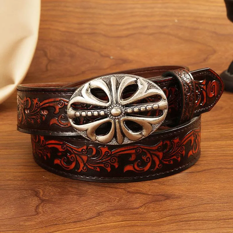 Men's Vintage Engraved Automatic Buckle Belt 52714398Y sold by Manly product image thumbnail 2