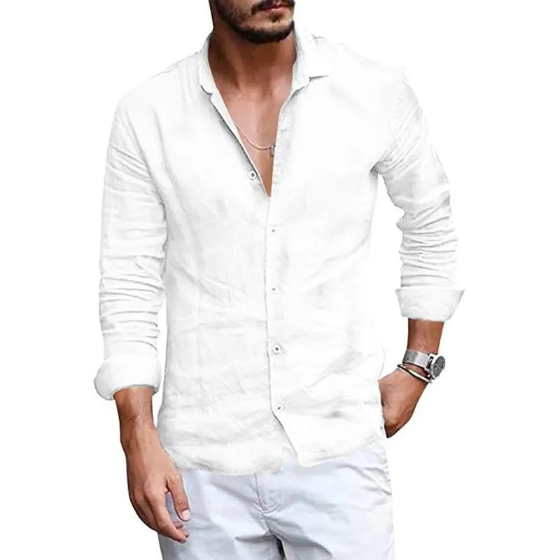 Men'S Casual Lapel Thin Long-Sleeved Solid Color Shirt 80522141M sold by Manly product image thumbnail 5