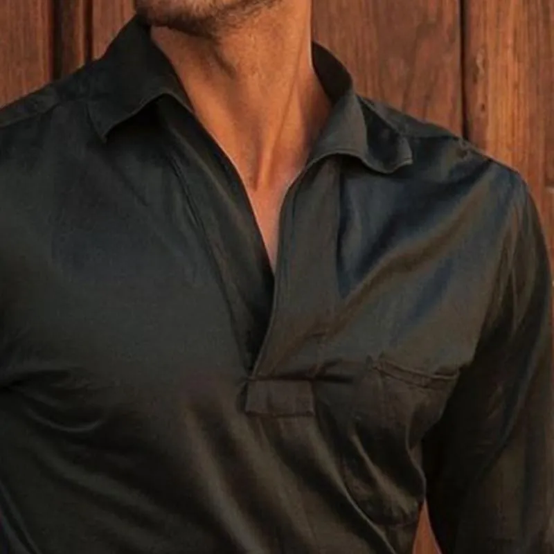 Men's Casual Vintage Solid Pocket Long Sleeve Shirt 66664907TO sold by Manly product image thumbnail 3