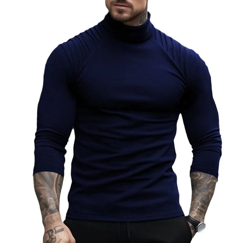 Men's Solid Color Slim High Neck Long Sleeve T-Shirt 25248331X sold by Manly product image thumbnail 5