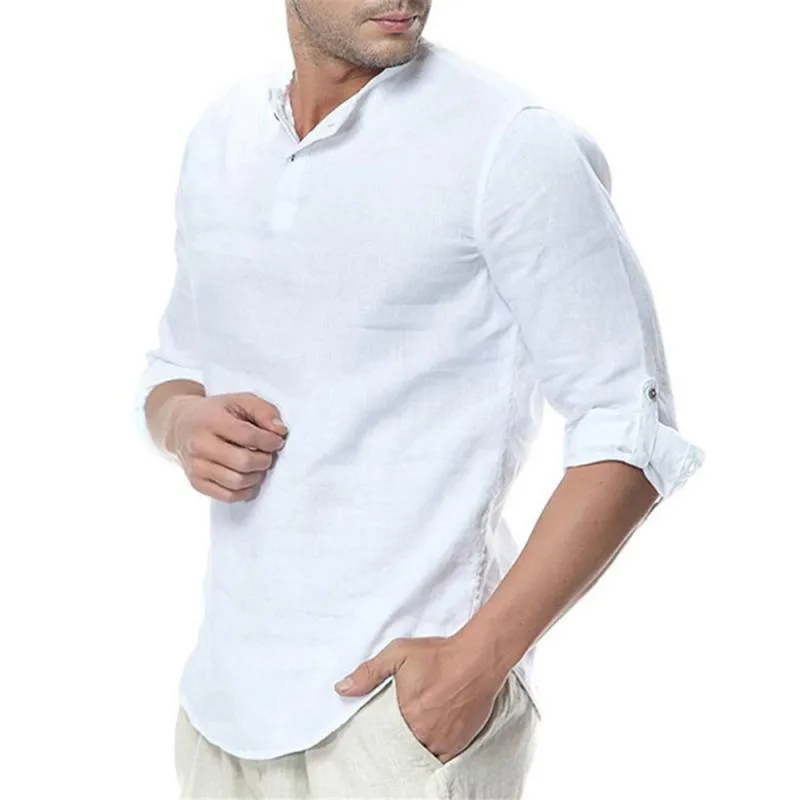 Men's Casual Stand Collar Solid Color Patch Pocket Long Sleeve Shirt 74440761M sold by Manly product image thumbnail 4