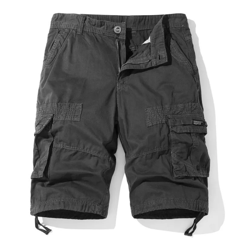 Men's Solid Color Multi-Pocket Cargo Shorts 33047664Z sold by Manly
