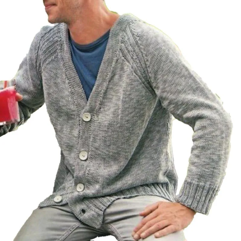 Men's Retro Thin V-neck Knitted Cardigan Jacket 80650997X sold by Manly