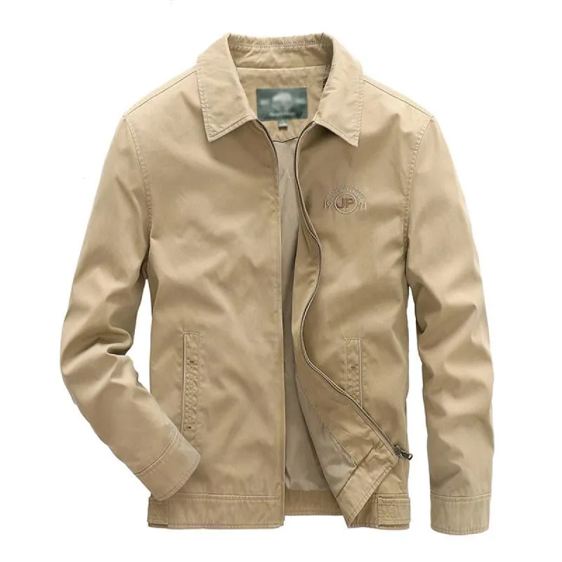 Men's Casual Cotton Lapel Cargo Jacket 89521769M sold by Manly