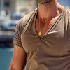 Men's Casual Retro V-Neck Short Sleeve T-Shirt 82501606TO sold by Manly