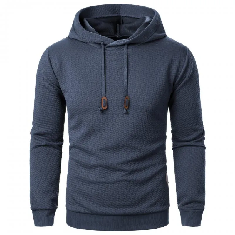 Men's Solid Color Jacquard Sports Hoodie 37775895Y sold by Manly