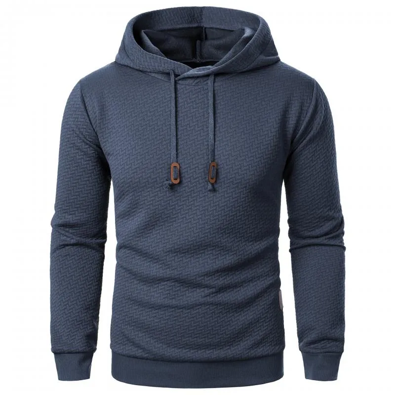 Men's Solid Color Jacquard Sports Hoodie 37775895Y sold by Manly