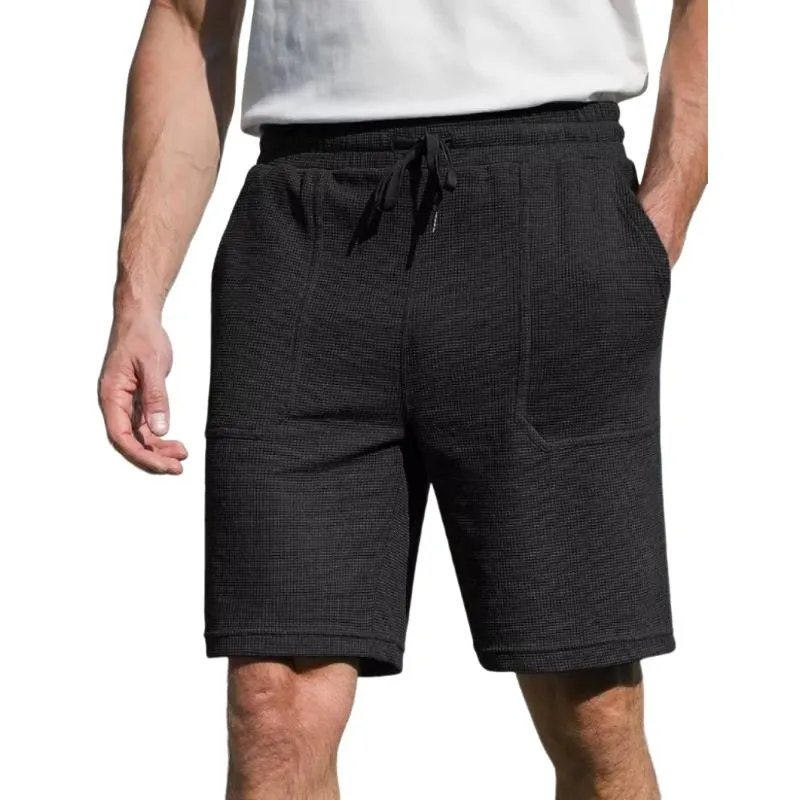 Men's Casual Waffle Elastic Waist Loose Sports Shorts 55787362M sold by Manly product image thumbnail 3