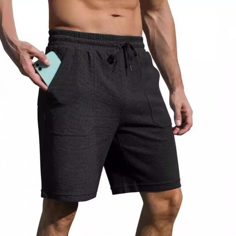 Men's Casual Waffle Elastic Waist Loose Sports Shorts 55787362M sold by Manly product image thumbnail 2