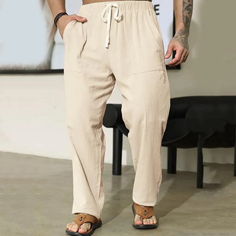 Men's Solid Color Loose Cotton And Linen Casual Pants 16155535Z sold by Manly product image thumbnail 5