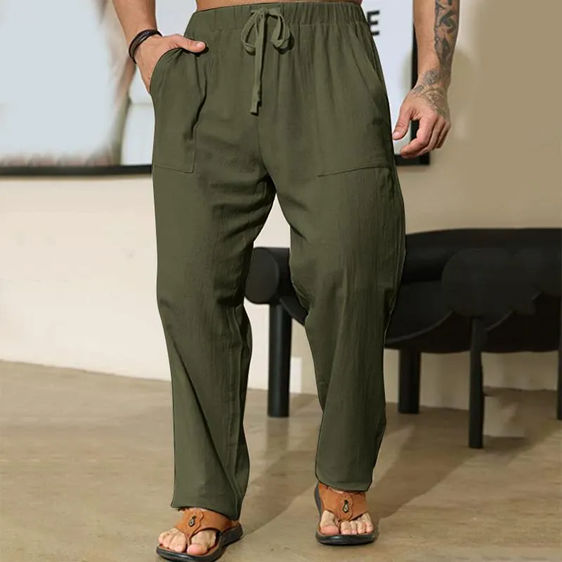 Men's Solid Color Loose Cotton And Linen Casual Pants 16155535Z sold by Manly product image thumbnail 4