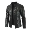 Men's Fashion Stand Collar Zipper Biker Leather Jacket 43635834Z sold by Manly