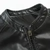 Men's Fashion Stand Collar Zipper Biker Leather Jacket 43635834Z sold by Manly