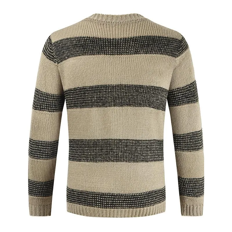 Men's Leisure Round Neckline Striped Sweater 52292053M sold by Manly product image thumbnail 3