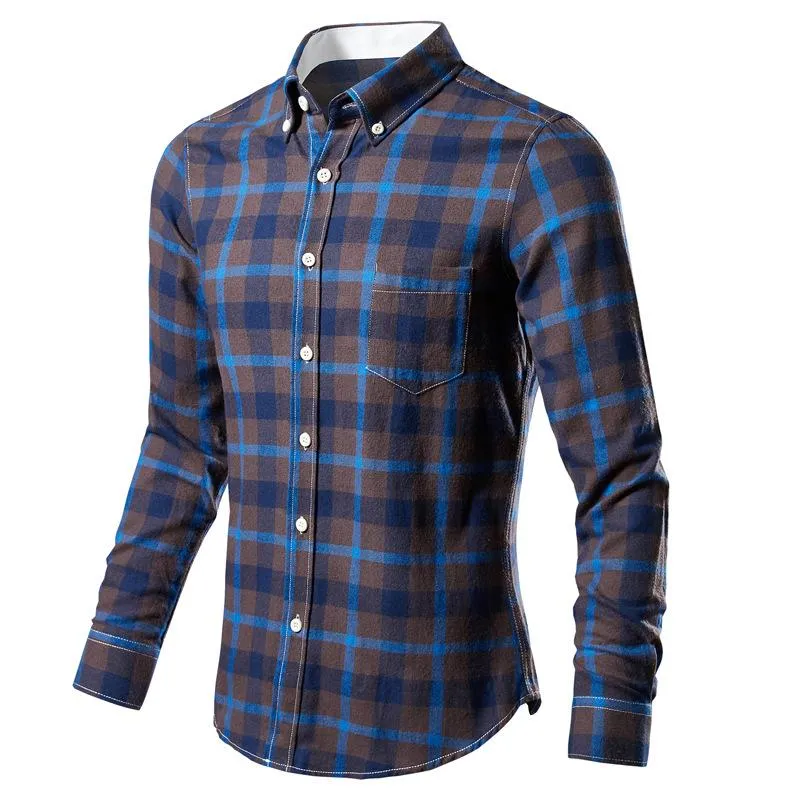 Men's Plaid Print Long Sleeve Shirt Casual Shirt 64556509X sold by Manly product image thumbnail 3