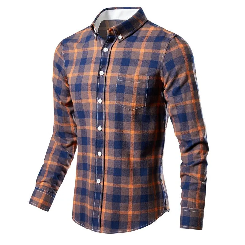Men's Plaid Print Long Sleeve Shirt Casual Shirt 64556509X sold by Manly product image thumbnail 4