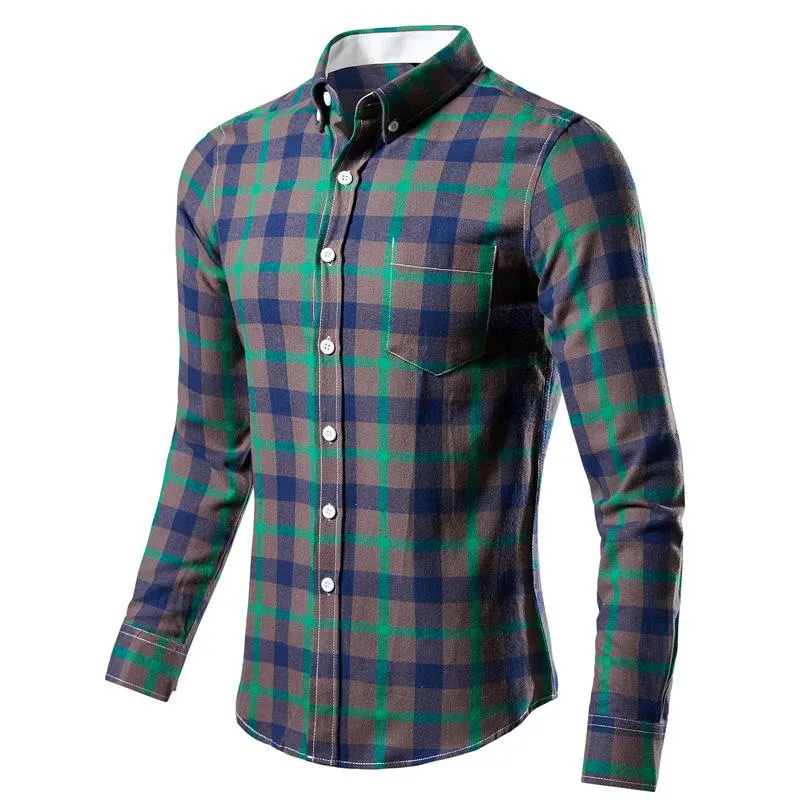 Men's Plaid Print Long Sleeve Shirt Casual Shirt 64556509X sold by Manly product image thumbnail 2