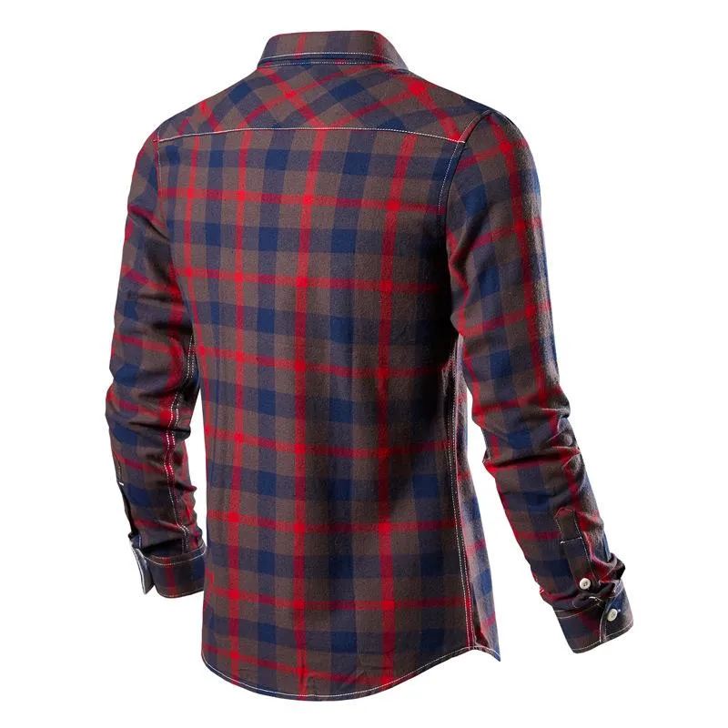 Men's Plaid Print Long Sleeve Shirt Casual Shirt 64556509X sold by Manly product image thumbnail 5