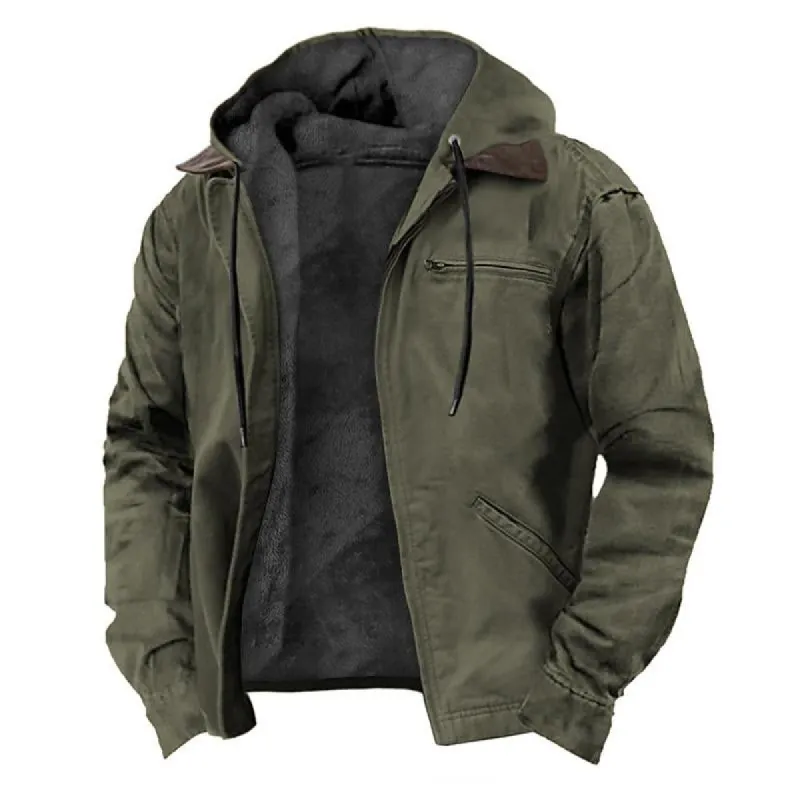Men's Casual Printed Multi-Pocket Hooded Jacket 21308864Y sold by Manly