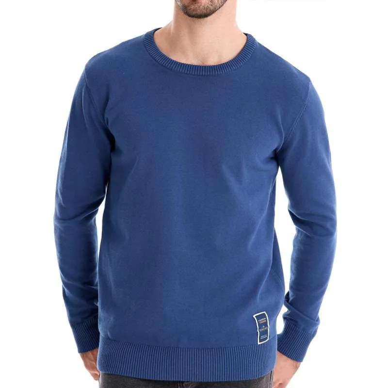 Men's Solid Color Round Neck Long Sleeve Knit Sweater 79413927Z sold by Manly