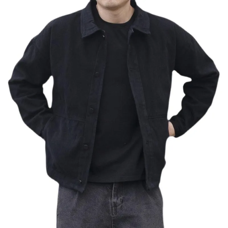 Men'S Vintage Style Solid Color Lapel Denim Jacket 82526836Y sold by Manly