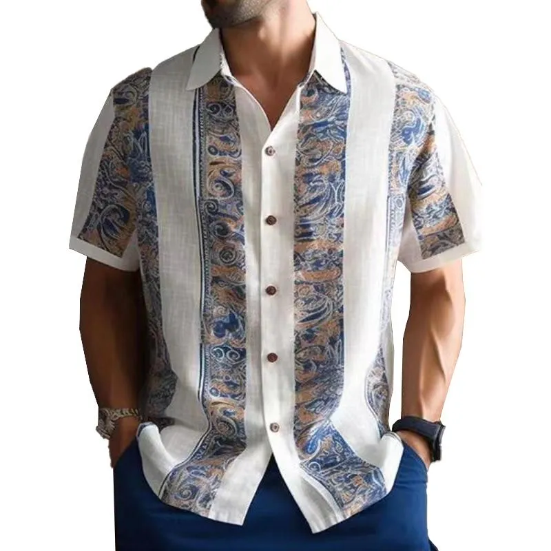 Men's Hawaiian Resort Striped Print Short Sleeve Shirt 58942179X sold by Manly product image thumbnail 4