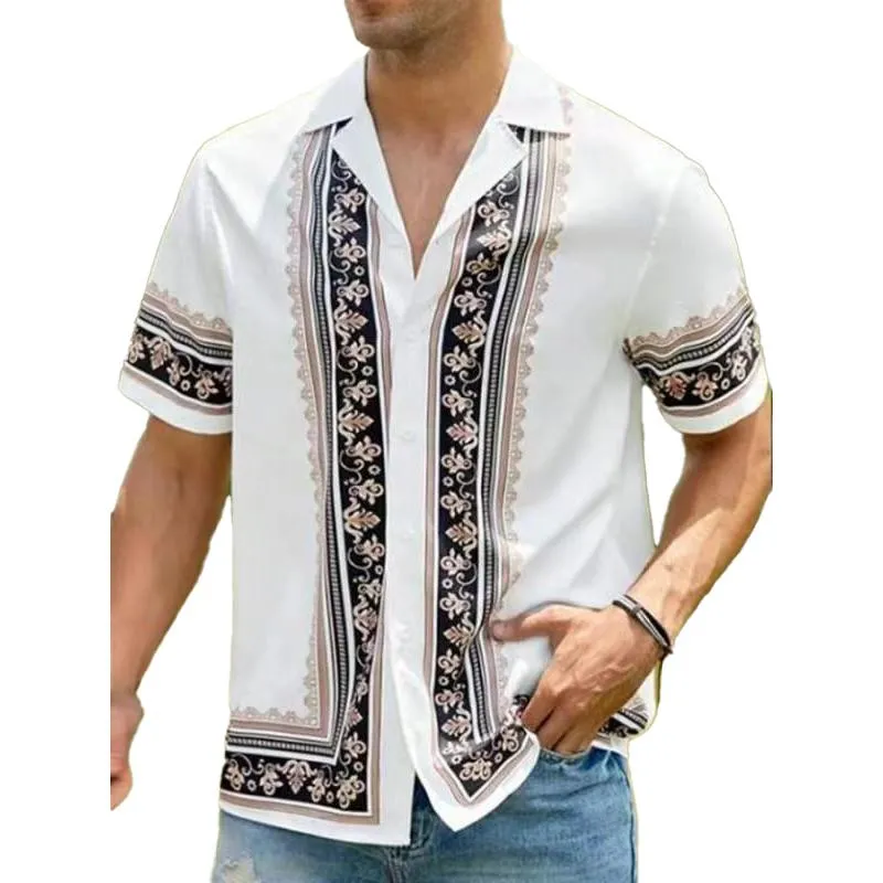 Men's Hawaiian Resort Striped Print Short Sleeve Shirt 58942179X sold by Manly product image thumbnail 3