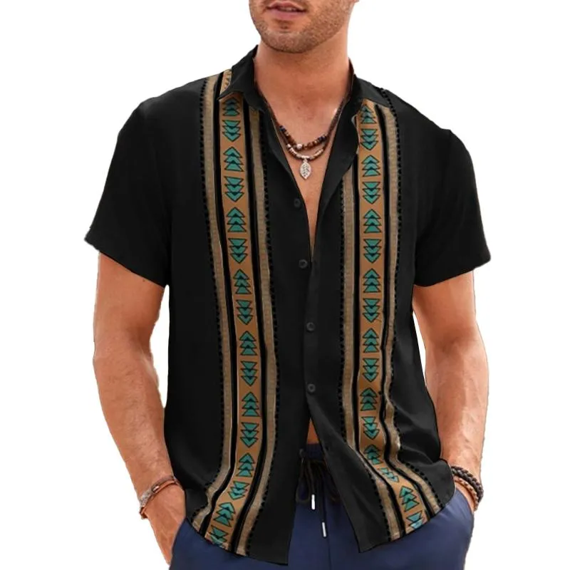 Men's Hawaiian Resort Striped Print Short Sleeve Shirt 58942179X sold by Manly product image thumbnail 2