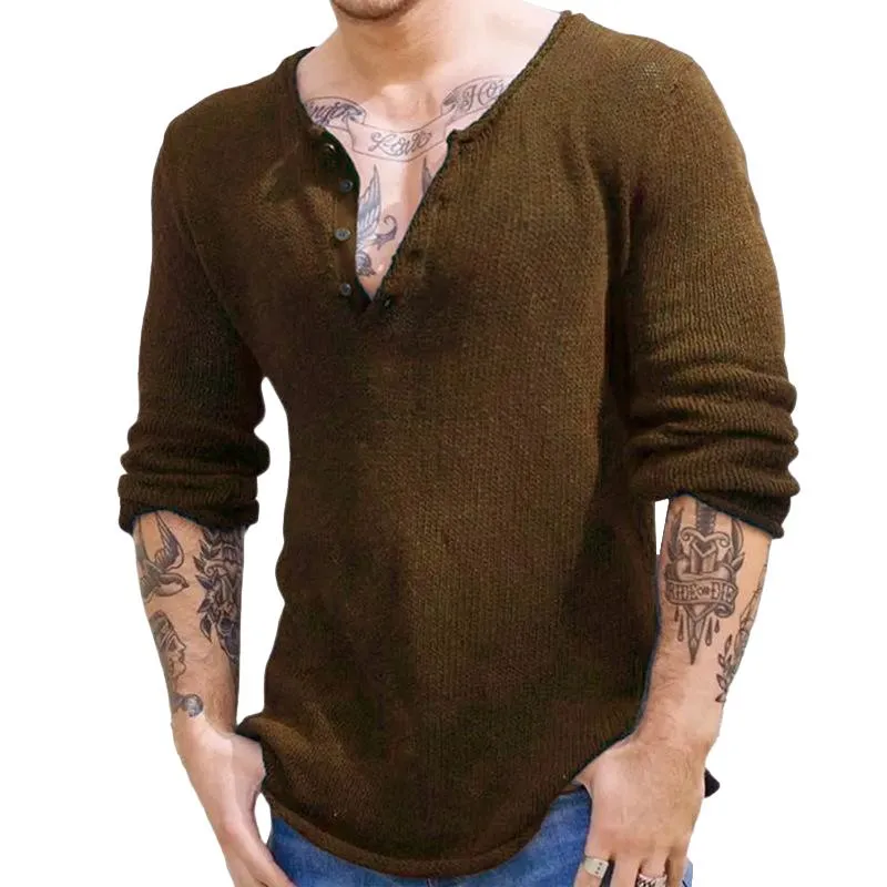 Men's Casual Solid Color V Neck Long Sleeve Knitted Pullover Sweater 35096028M sold by Manly product image thumbnail 3