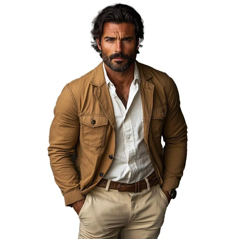 Men's Vintage Double Chest Pocket Cargo Jacket 79735029Y sold by Manly