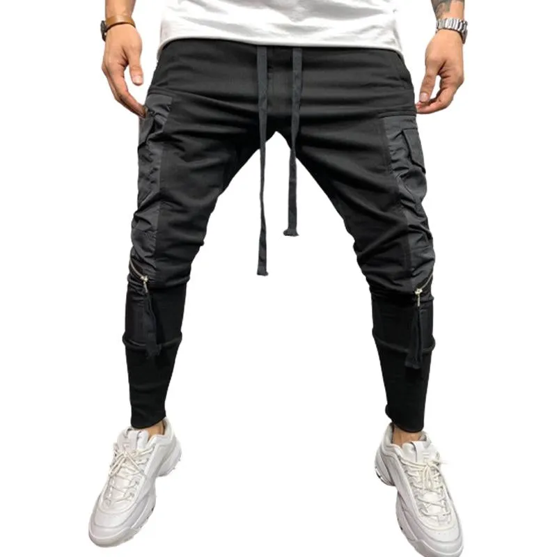 Men's Casual Solid Color Pocket Stitching Pants 53840958Y sold by Manly