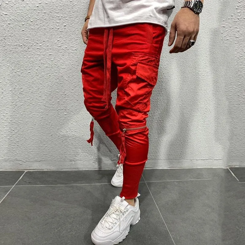 Men's Casual Solid Color Pocket Stitching Pants 53840958Y sold by Manly product image thumbnail 4