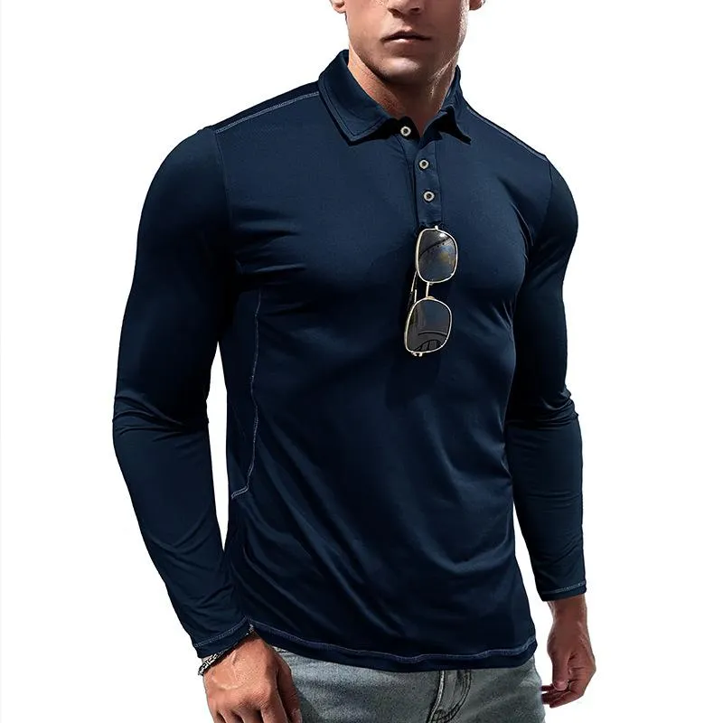 Men's Outdoor Sports Quick-drying Long-sleeved POLO Shirt 38992252X sold by Manly product image thumbnail 2