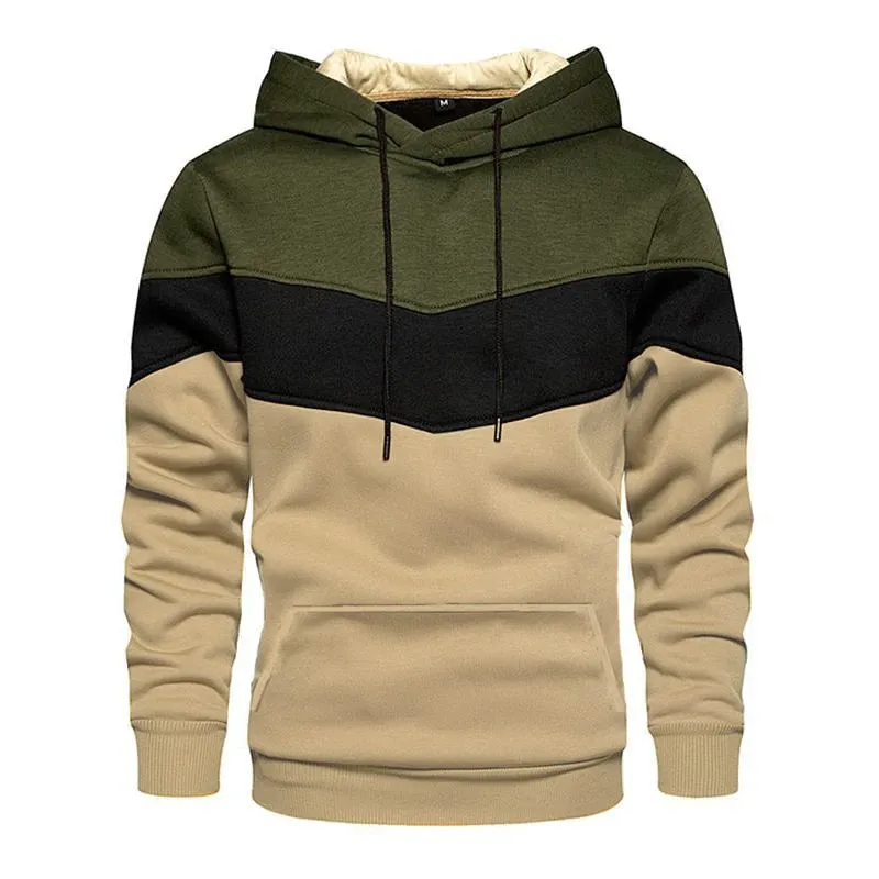 Men's Casual Sports Colorblock Patchwork Long Sleeve Loose Hoodie 79658232M sold by Manly product image thumbnail 2