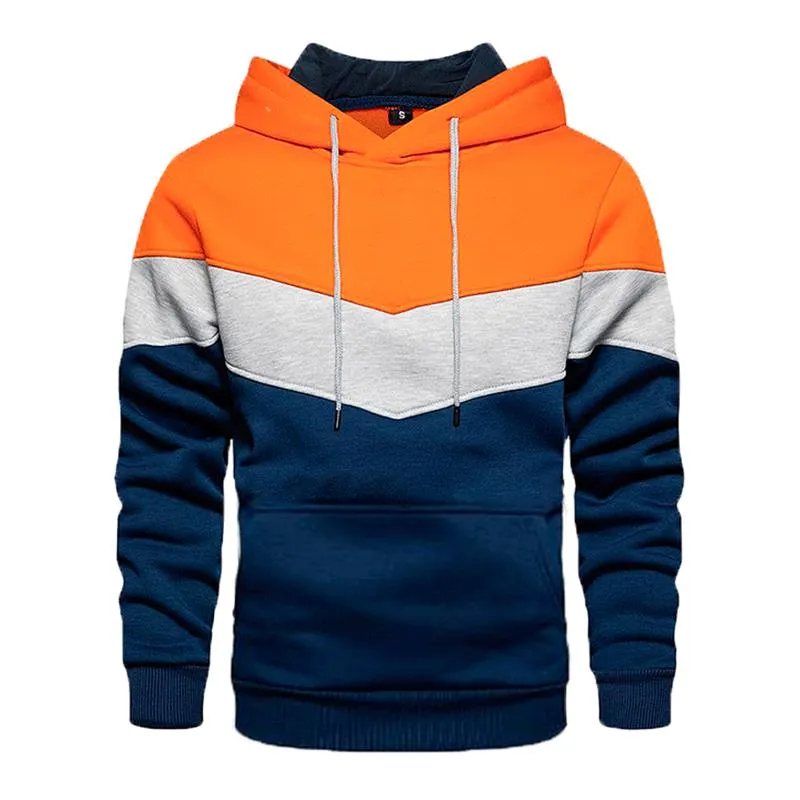 Men's Casual Sports Colorblock Patchwork Long Sleeve Loose Hoodie 79658232M sold by Manly product image thumbnail 3