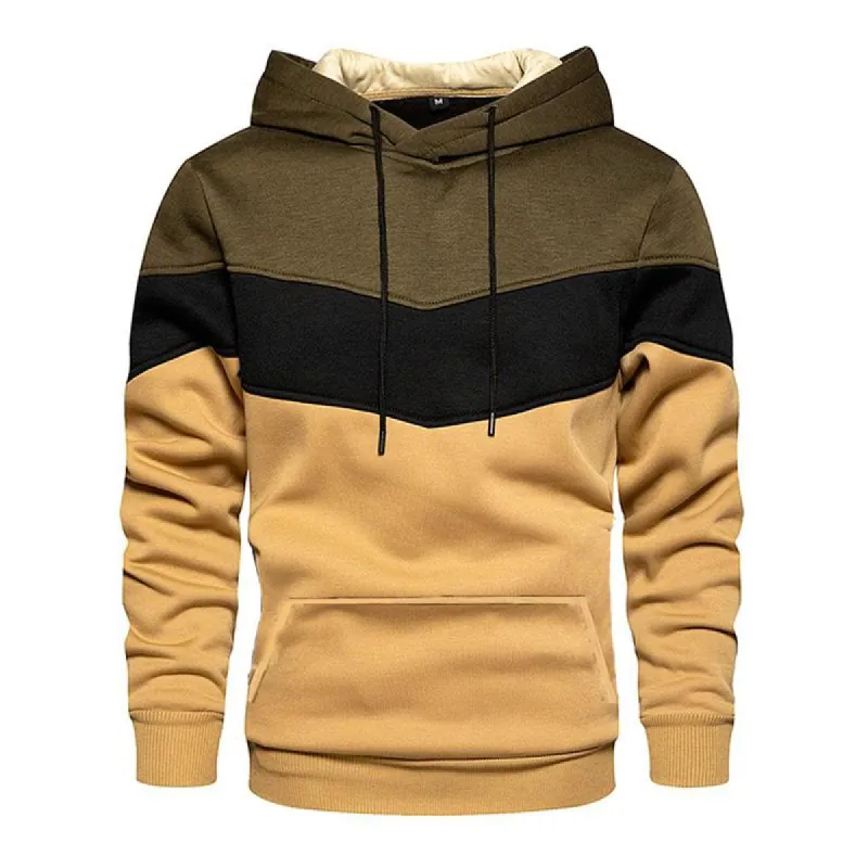 Men's Casual Sports Colorblock Patchwork Long Sleeve Loose Hoodie 79658232M sold by Manly