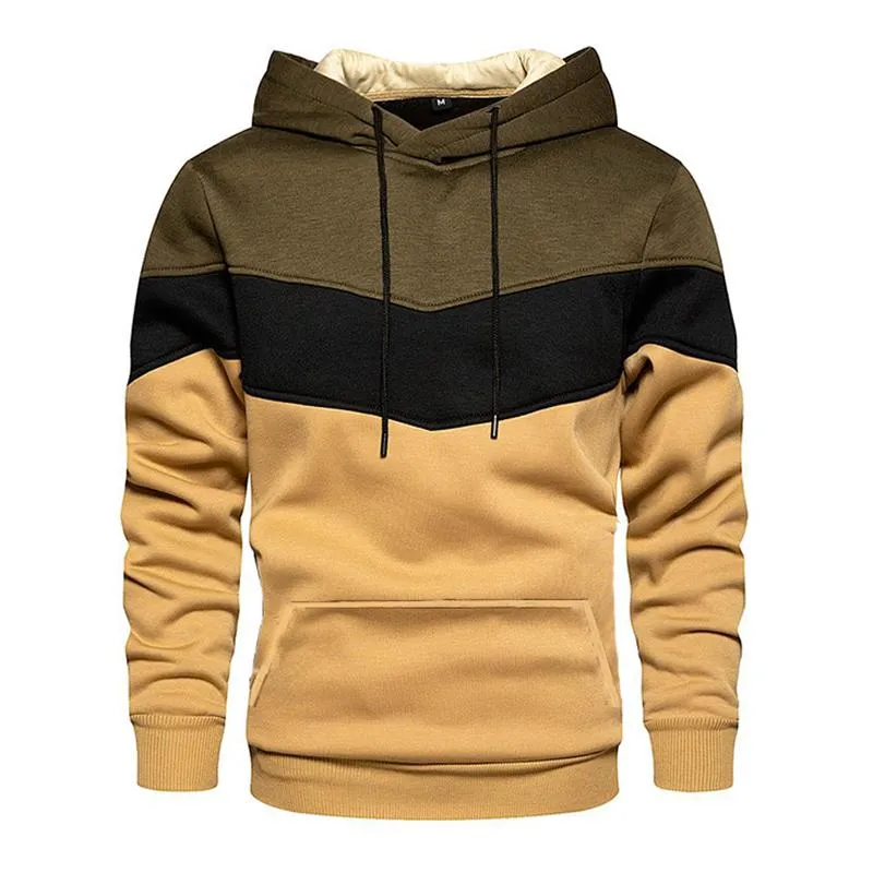 Men's Casual Sports Colorblock Patchwork Long Sleeve Loose Hoodie 79658232M sold by Manly