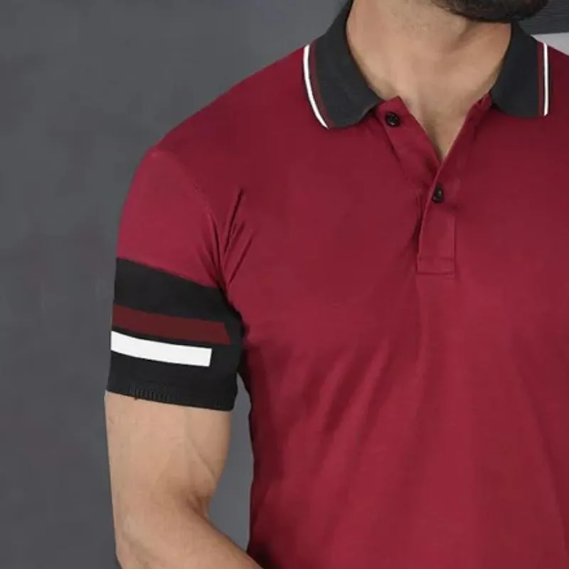 Men's Casual Retro Colorblock Print Polo Shirt 20204926TO sold by Manly product image thumbnail 3