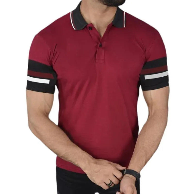 Men's Casual Retro Colorblock Print Polo Shirt 20204926TO sold by Manly