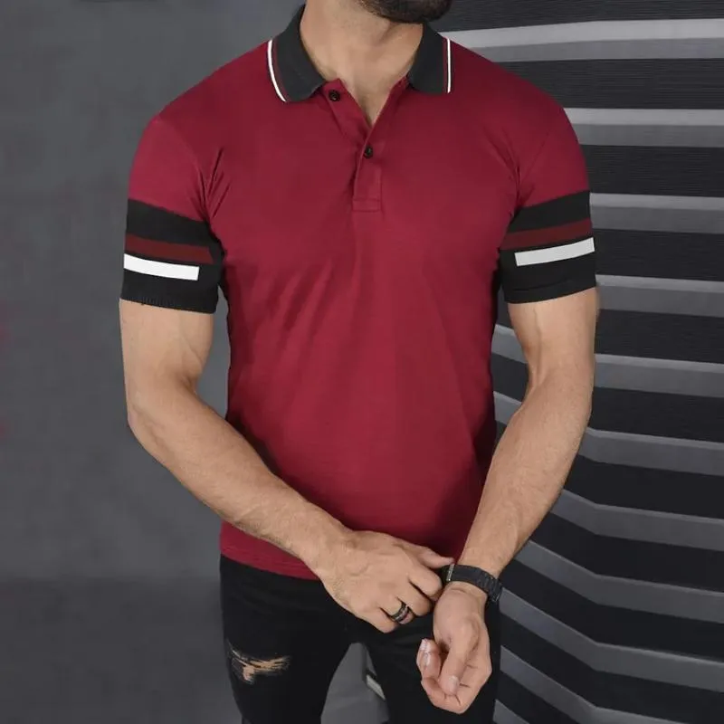 Men's Casual Retro Colorblock Print Polo Shirt 20204926TO sold by Manly product image thumbnail 2