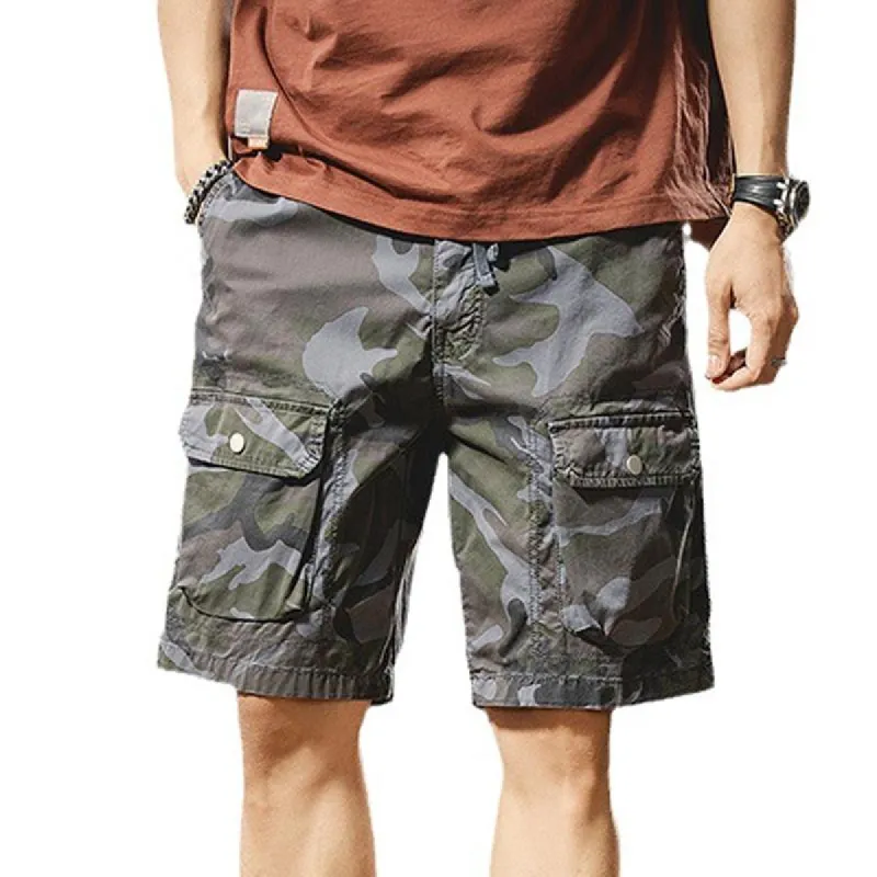 Men's Multi-Pocket Camo Cargo Shorts 93218166Y sold by Manly