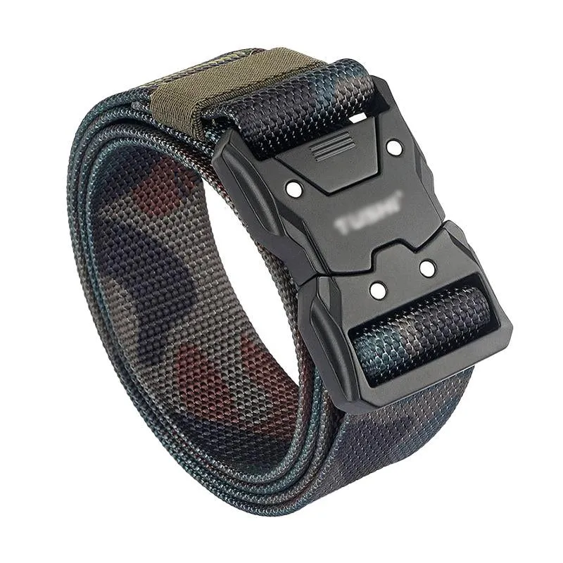 Men's Casual Tactical Camouflage Buckle Nylon Belt 77420314M sold by Manly