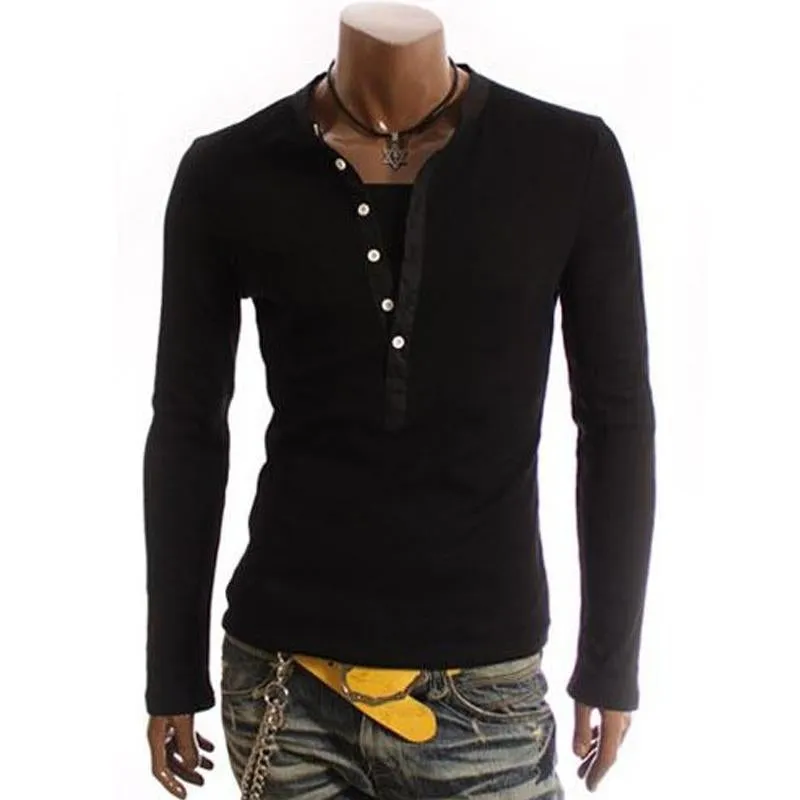 Men's Casual Retro Fake Two Piece Long Sleeve T-Shirt 24939762X sold by Manly product image thumbnail 2