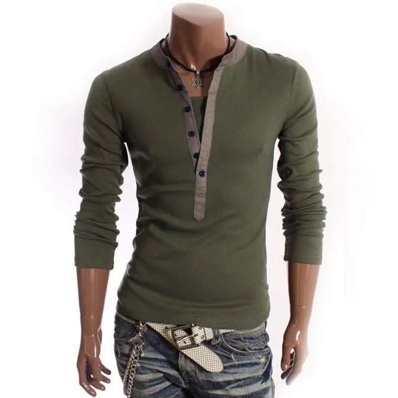 Men's Casual Retro Fake Two Piece Long Sleeve T-Shirt 24939762X sold by Manly product image thumbnail 5