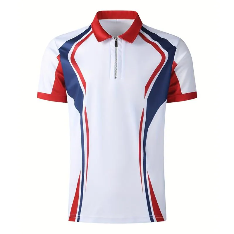 Men's Colorblock Printed Zipper Casual Short Sleeve POLO Shirt 25983024X sold by Manly product image thumbnail 2