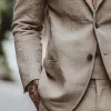 Men's Vintage Casual Cotton and Linen Blazer 91168452TO sold by Manly