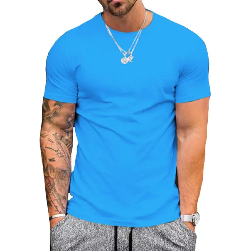 Men's Simple Solid Color Short-sleeved T-shirt 00710819TO made by Manly