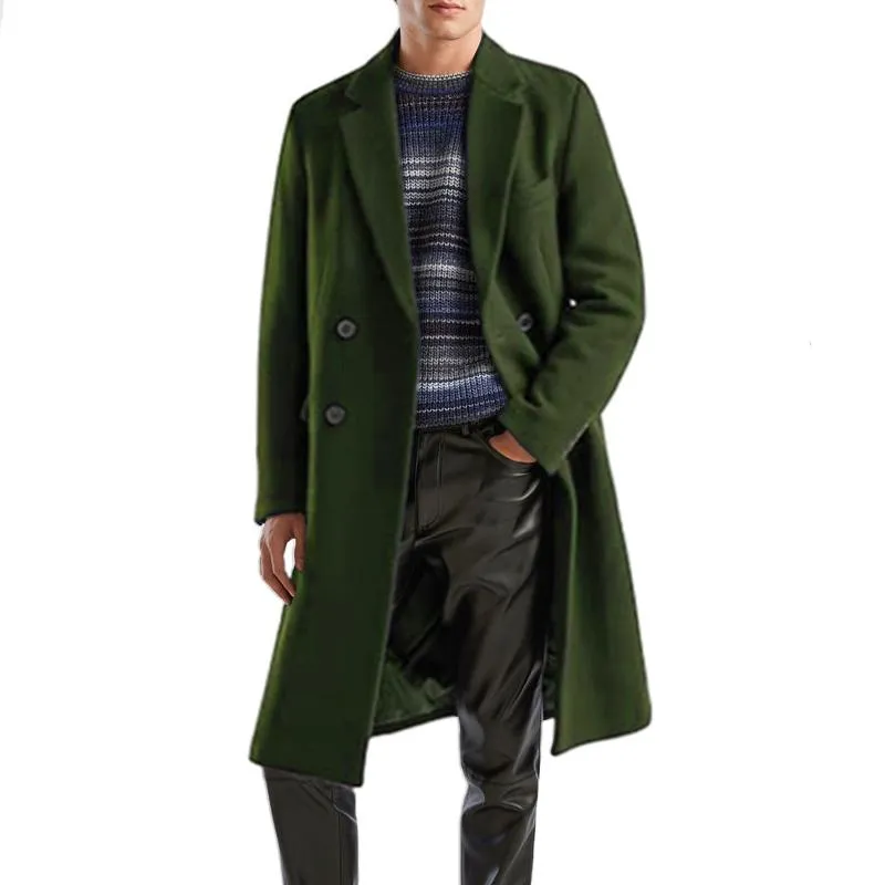 Men's Solid Notch Lapel Double Breasted Mid-length Coat 29661499Z sold by Manly product image thumbnail 2